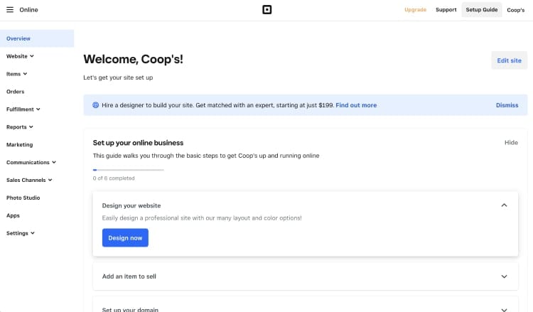 Sign into your Weebly account